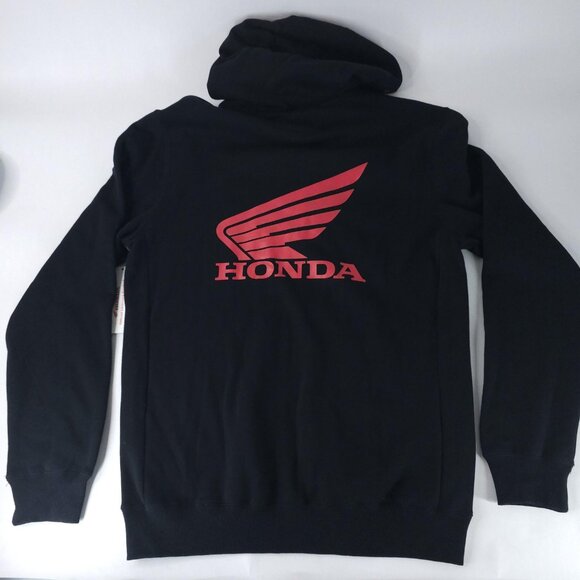 Honda Fox Racing Zip Hoodie Mens Medium Black Red White MX Motocross Jacket New - Picture 11 of 12